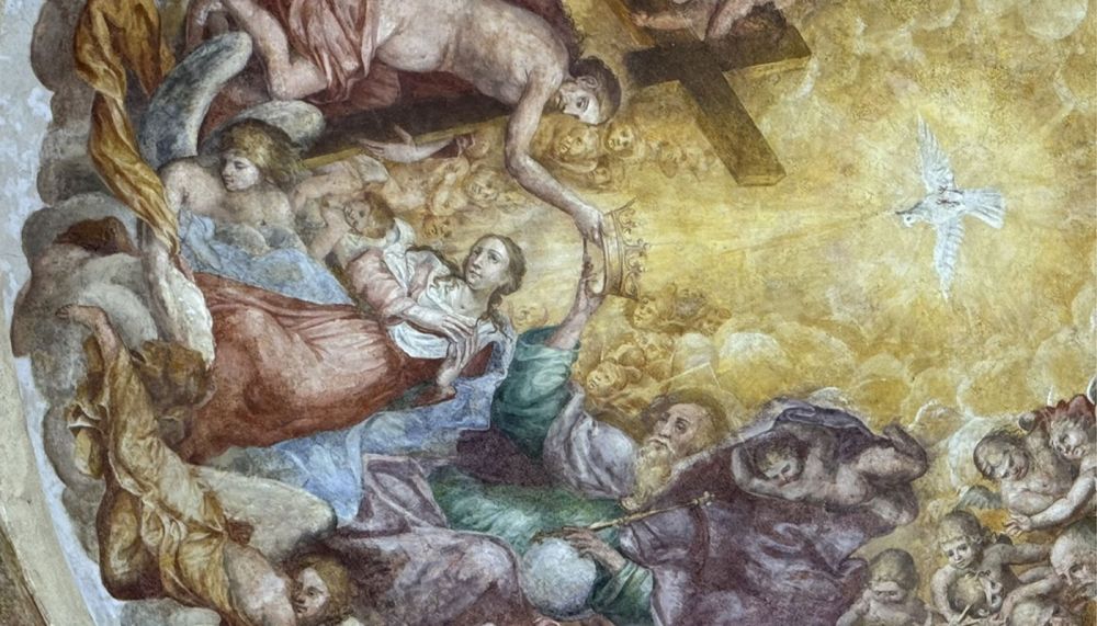 Vista particolare affresco cupola del Santuario della Madonna di Costantinopoli a Marsico Nuovo